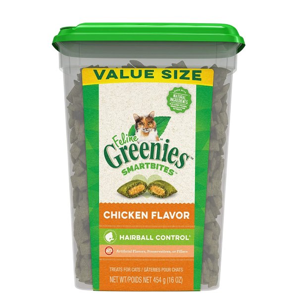 Greenies 鸡肉味去毛球猫零食 16oz