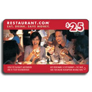 $25的Restaurant.com礼卡, 仅售$4！