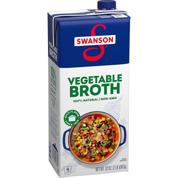 Swanson 100% Natural, Gluten-Free Vegetable Broth, 32 Oz Carton