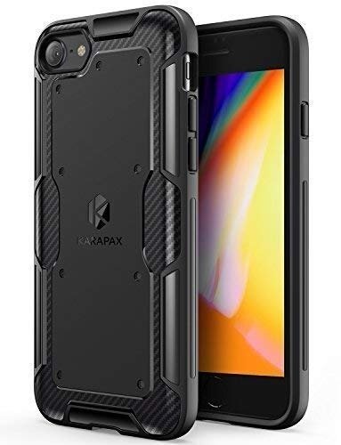 iPhone 8 Case, iPhone 7 Case, KARAPAX Shield Case Soft TPU with Carbon Texture and Good Grip [Support Wireless Charging] [Slim Fit] for Apple 4.7 in iPhone 8 (2017) / iPhone 7(2016) - Black