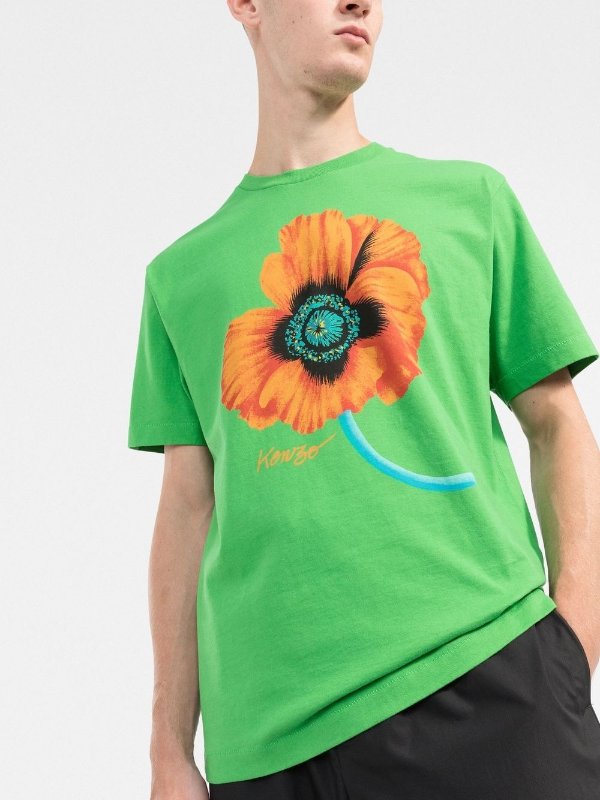 Poppy-print oversized T-shirt