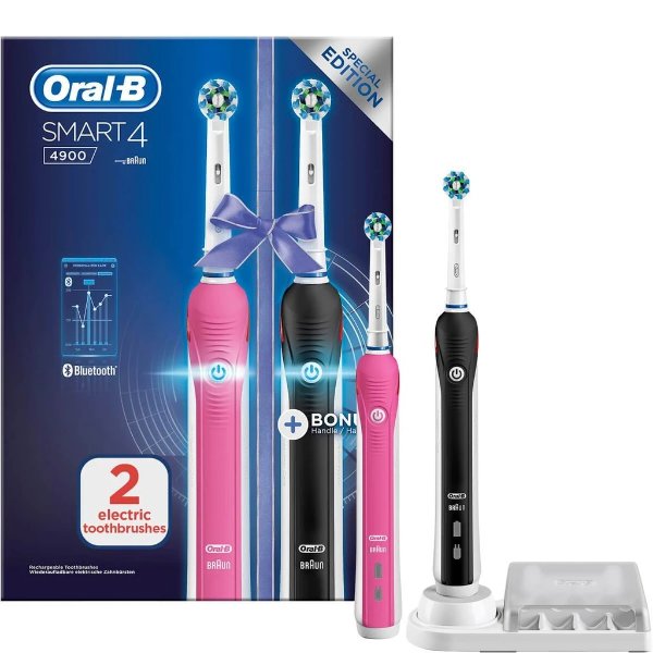 Smart 4900 Pink & Black Electric Toothbrush Duo Pack