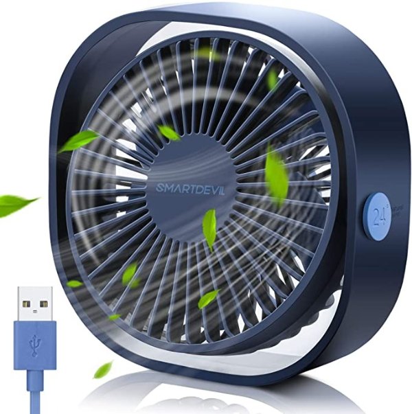 SmartDevil 便携式USB桌面小风扇 深蓝色