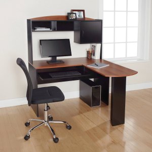 Mainstays L-Shaped Desk with Hutch