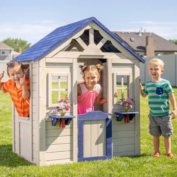 Sunny 3' x 3' Indoor/Outdoor Use Solid Wood Playhouse 