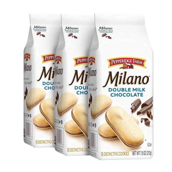 Milano 双倍牛奶巧克力夹心饼干 7.5oz 3包