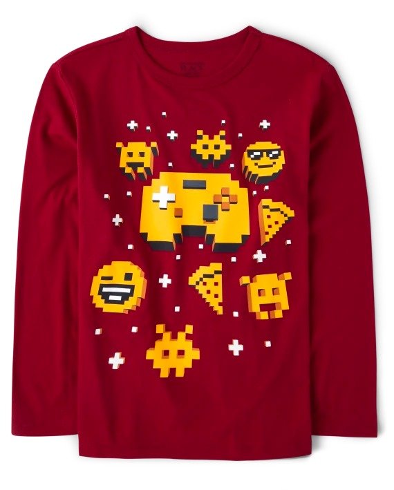 Boys Video Game Graphic Tee - red ochre
