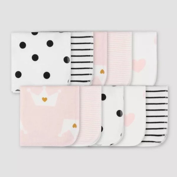Baby Girls&#39; 10pk Bunny Washcloth Set - Pink