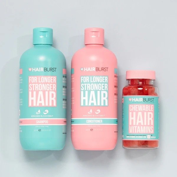 Hairburst Chewable Hair Vitamins and Shampoo & Conditioner Bundle
