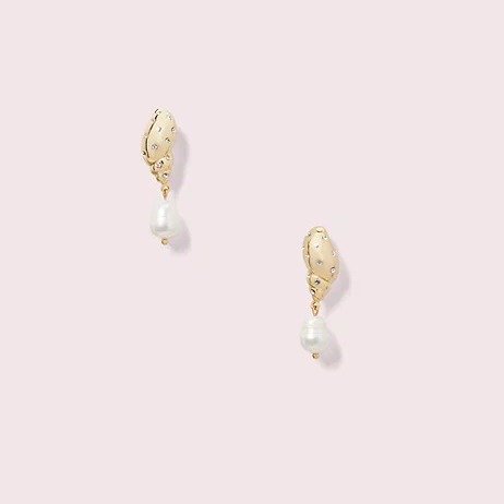 under the sea pave tulip shell drop earrings