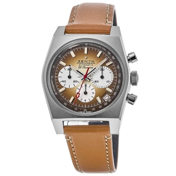 Chronomaster Revival El Primero A385 Brown Dial Leather Strap Men's Watch 03.A384.400/385.C855