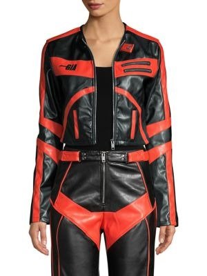 - Octavia Bicolor Leather Jacket