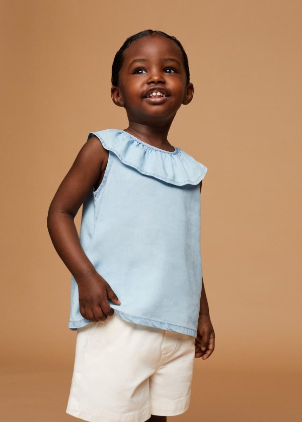 Cotton drawstring waist shorts - Girls | Mango Kids USA