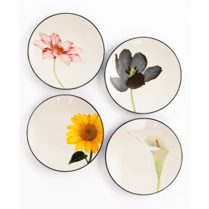 NoritakeColorwave Floral Set of 4 Appetizer Plates