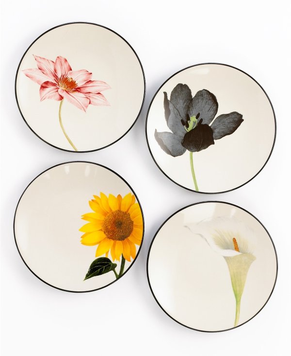Colorwave Floral Set of 4 Appetizer Plates