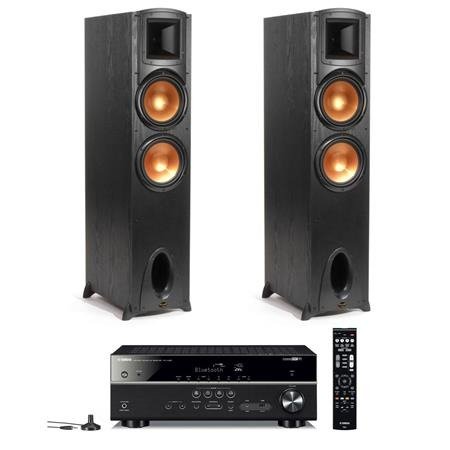 2x Synergy Black Label F-300 Floorstanding Speaker W/Yamaha RX-V485 Recv