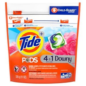 Tide PODS with Downy, Liquid Laundry Detergent Pacs, April Fresh, 12 CT