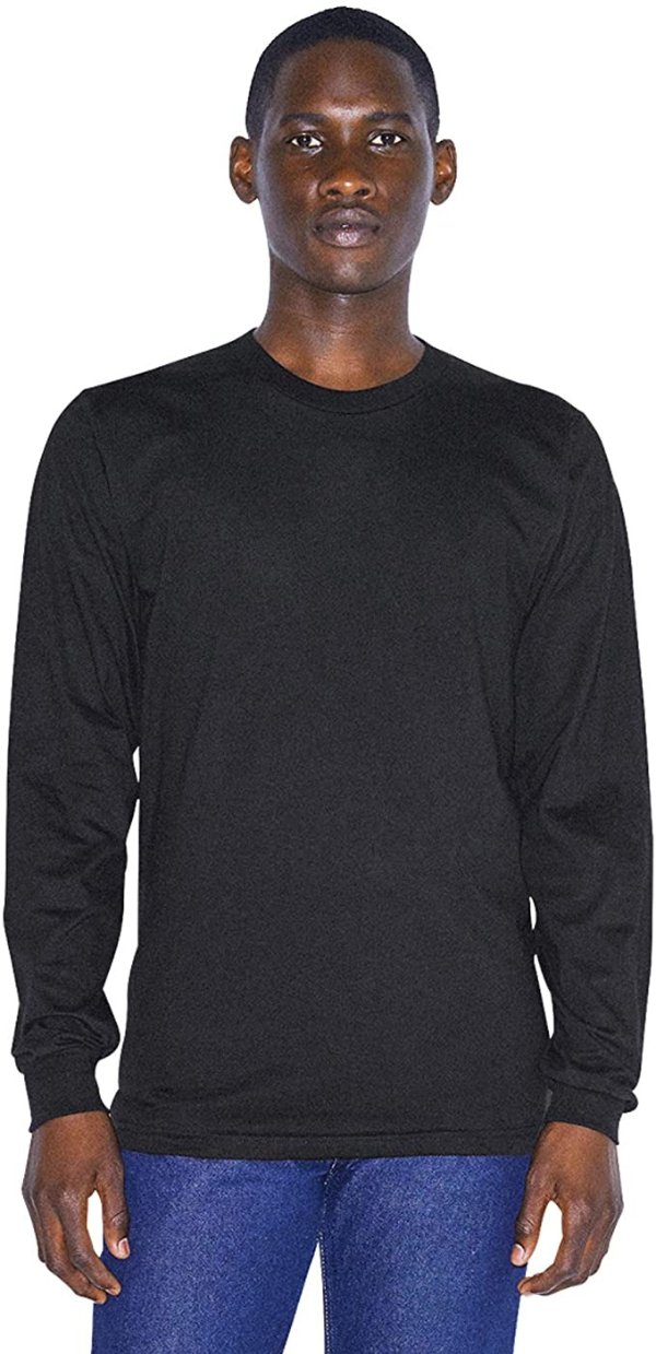Men's Organic Fine Jersey Crewneck Long Sleeve T-Shirt