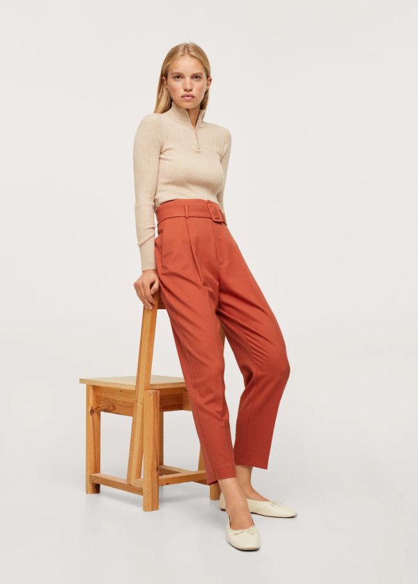 Belt straight-fit pants - Women | OUTLET USA