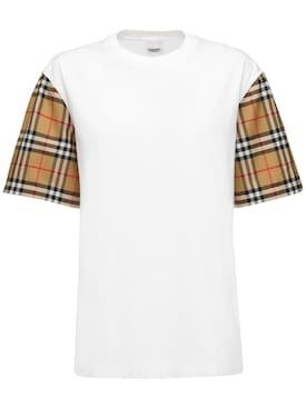 CARRICK COTTON T-SHIRT W/ CHECK SLEEVES