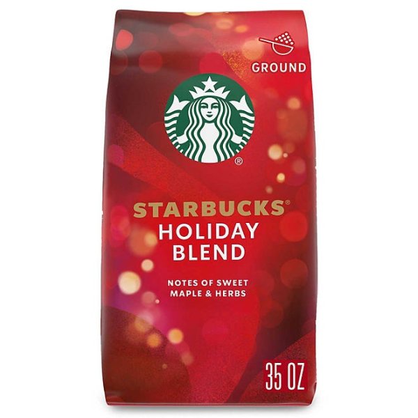 Starbucks Medium Roast Ground Coffee, Holiday Blend (35 oz.) - Sam's Club