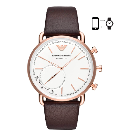 Herren Hybrid Connected Smartwatch Leder