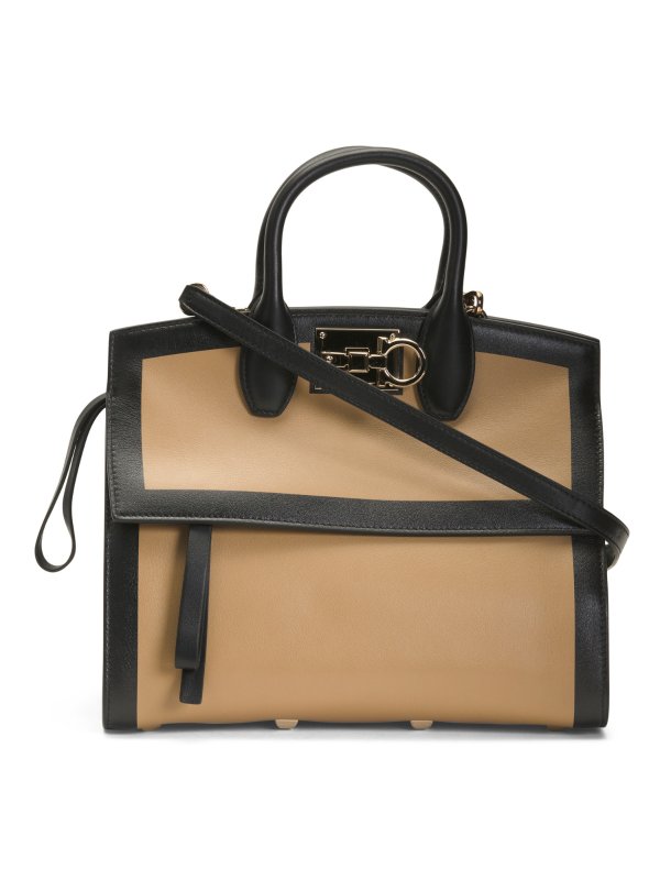 Made In Italy Leather Medium Two Tone Studio Shoulder Bag | Handbags | Marshalls