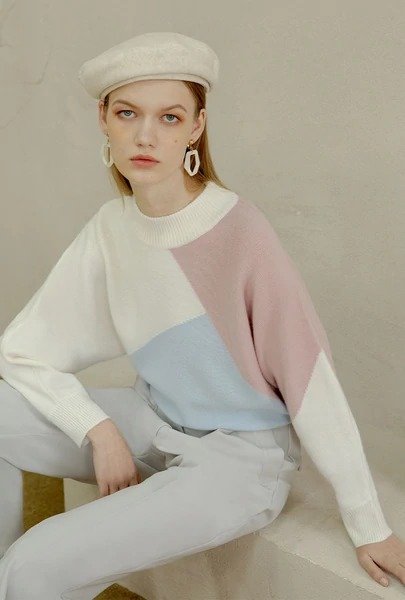 Astrid Wool Sweater - Colorblock