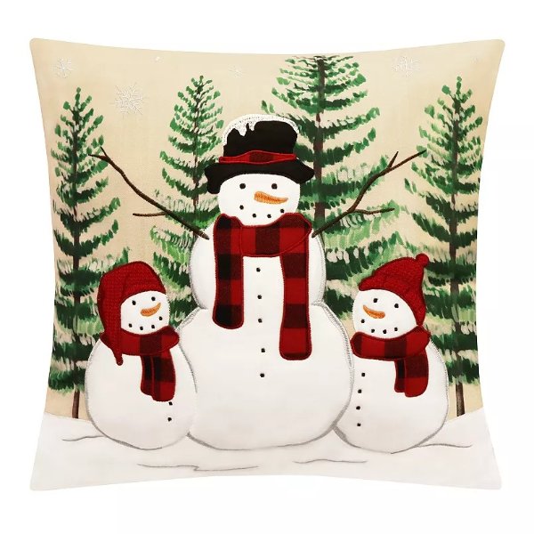 ® Tan Classic Snowman Pillow