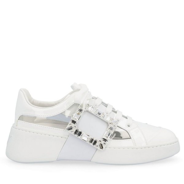 Buckle-Detailed Lace-Up Sneakers