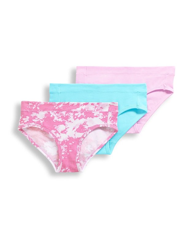 Jockey® Essentials Girls’ Cotton Stretch Bikini Underwear - 3 pack, Sizes S-XL (6-16)