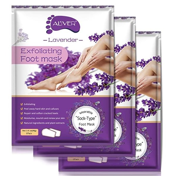 Foot Peel Mask Treatment (2 Pack) Dead Skin Remover For Feet, Dry Cracked Feet, Exfoliator Gel Fixes Cracked Heels, Peeling Reveals Baby Soft Smooth Skin, Lavender - Birthday Gifts for Women