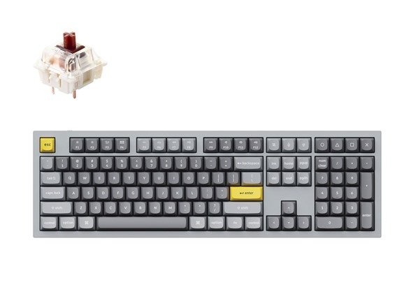 Keychron Q6 Wired Custom Mechanical Keyboard, QMK/VIA Programmable Macro, Full-Size Aluminum RGB Backlit, Double Gasket Hot-Swappable Gateron G Pro Compatible with Mac Windows Linux-Grey