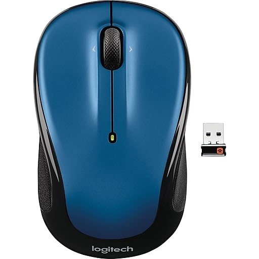 M325 Wireless Optical Mouse, Ambidextrous, Blue (910-002650)