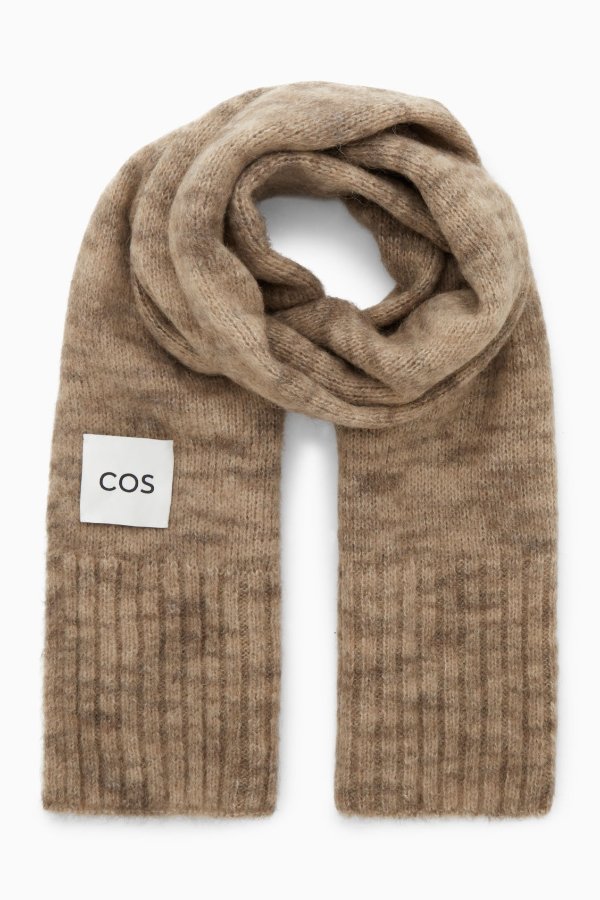 TWO-TONE KNITTED SCARF - BEIGE - Accessories - COS