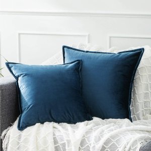 Bedsure Velvet Throw Pillow Covers 18x18 Set of 2