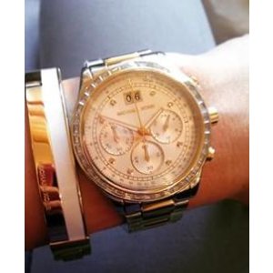 Michael Kors Golden Stainless Steel Brinkley Chronograph Watch