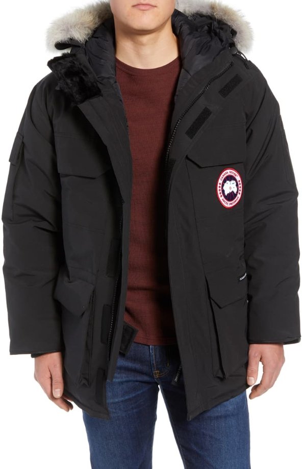 PBI Expedition Regular Fit Down Parka with Genuine Coyote Fur Trim