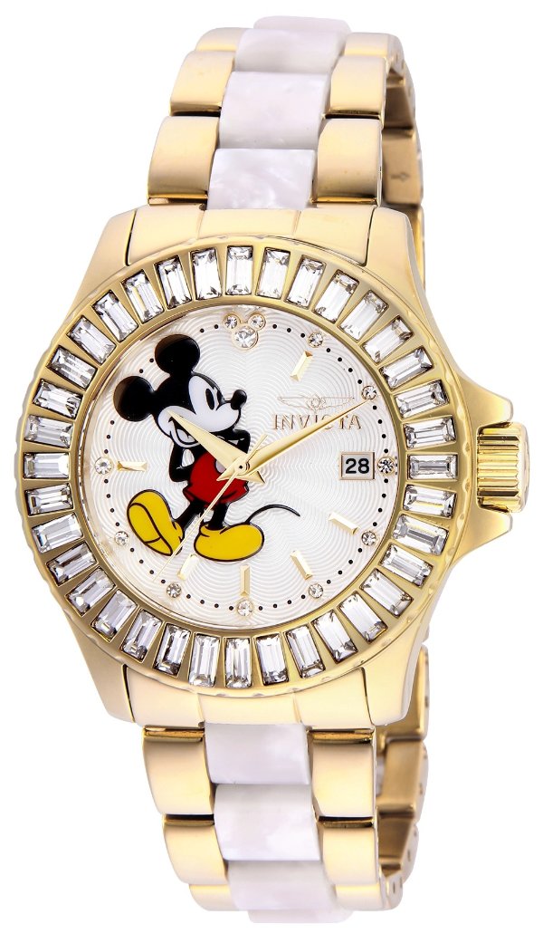 Disney Limited Edition Mickey Mouse Women's Watch - 38mm, Gold, White (27276)