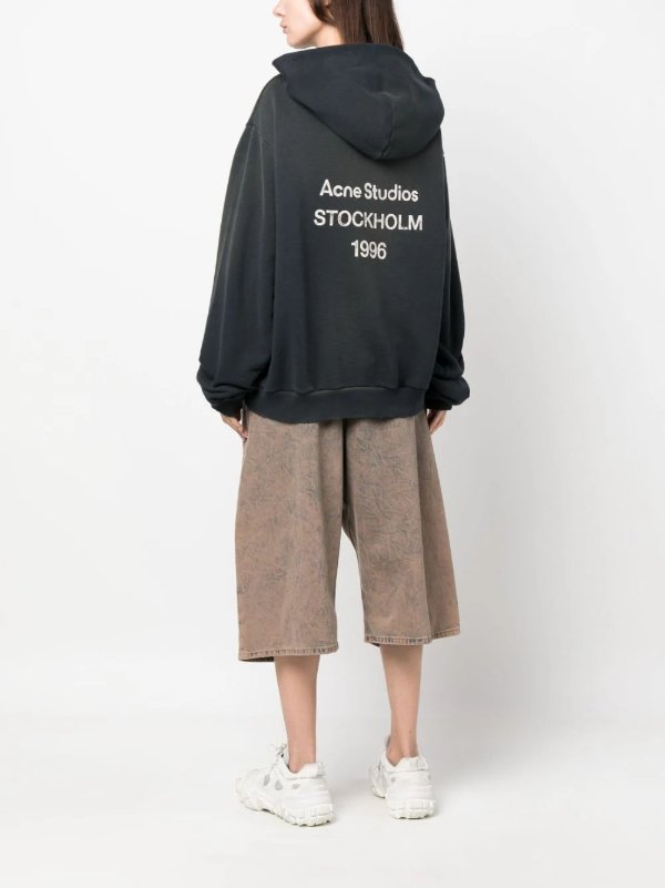 logo-print drop-shoulder hoodie