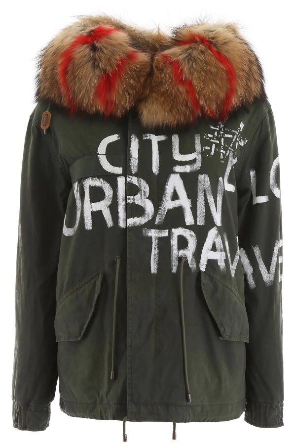 MINI PARKA WITH FUR AND SHEARLING