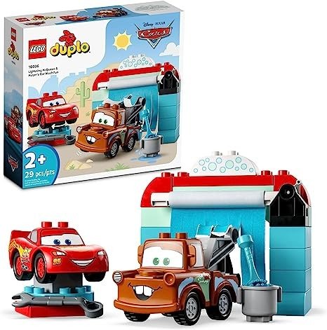 DUPLO Disney and Pixar's Cars Lightning McQueen & Mater's Car Wash Fun 10996, Buildable Toy for 2 Year Old Toddlers, Boys & Girls, Birthday Gift Idea