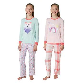Kids 4-piece Pajamas, Light Blue