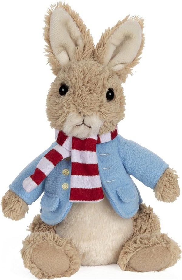 Beatrix Potter Peter Rabbit Holiday Scarf Plush Stuffed Animal, 6"