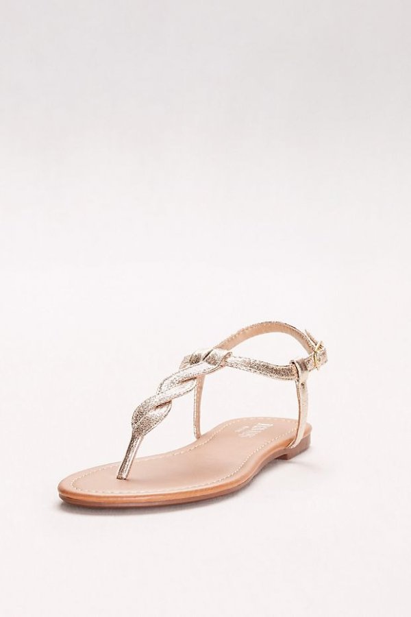 Twisted T-Strap Sandals