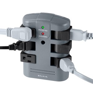 Belkin 6-Outlet Pivot-Plug Wall Mount Power Strip Surge Protector, 1080 Joules