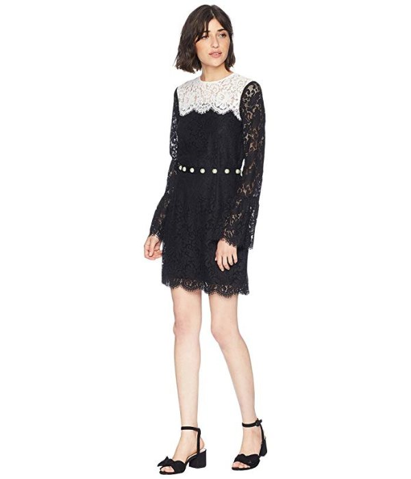 Color Block Lace Bell Sleeve Dress at 6pm