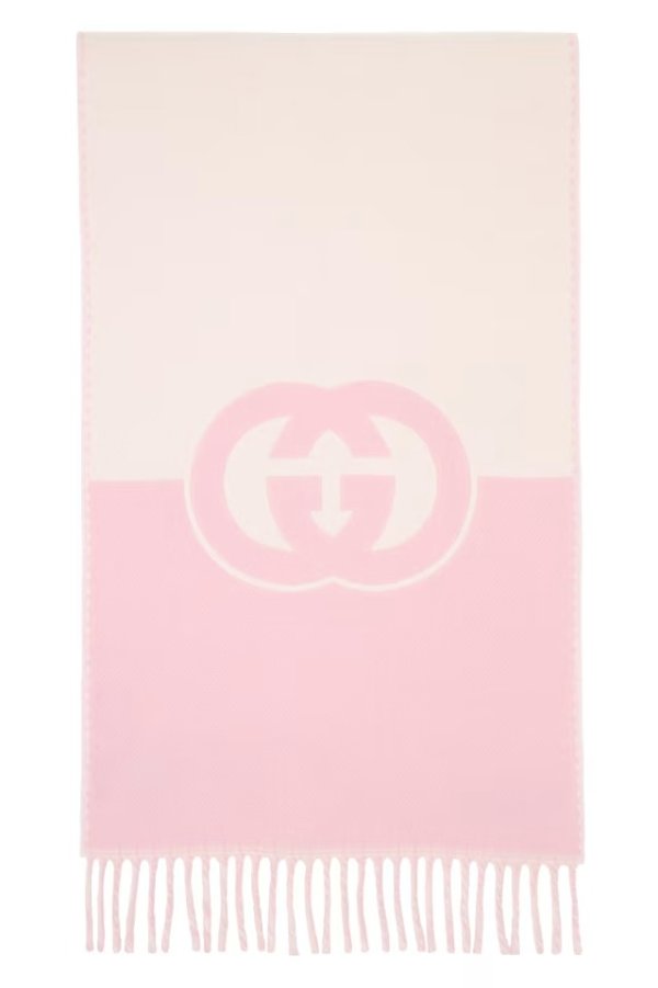 粉色 Interlocking G 围巾