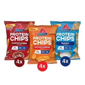 Atkins Protein Chips, Salty Snack Variety Pack 12 Count