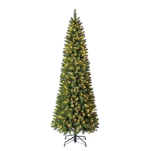 Holiday Living 7-ft Greensboro Pre-lit Pencil Artificial Christmas Tree with LED Lights